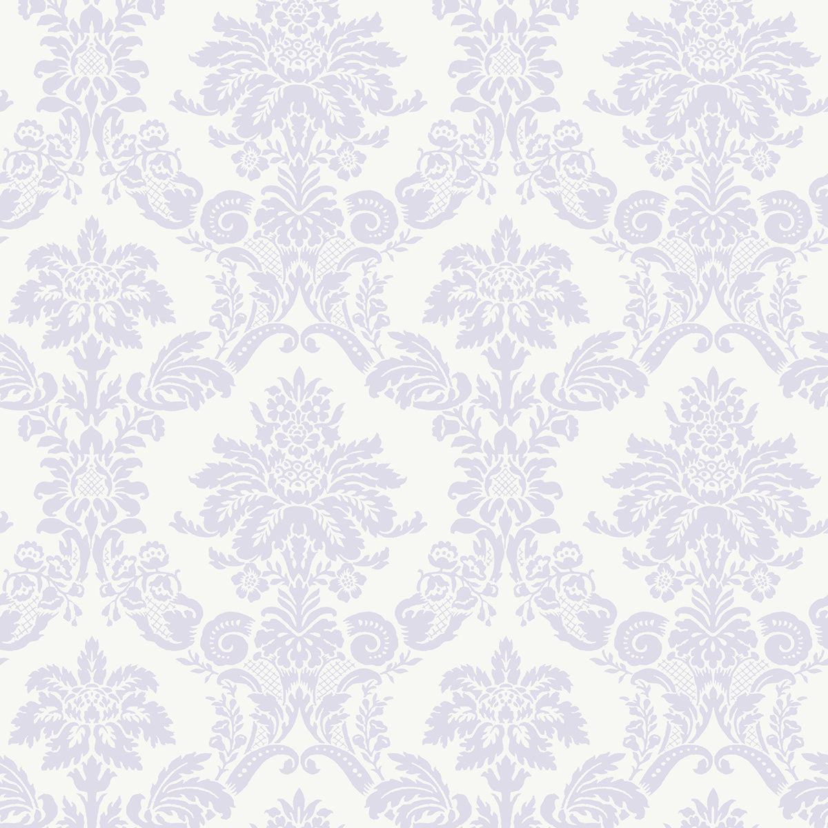 Seabrook Designs Glitter Damask Lilac And White Wallpaper FA40909