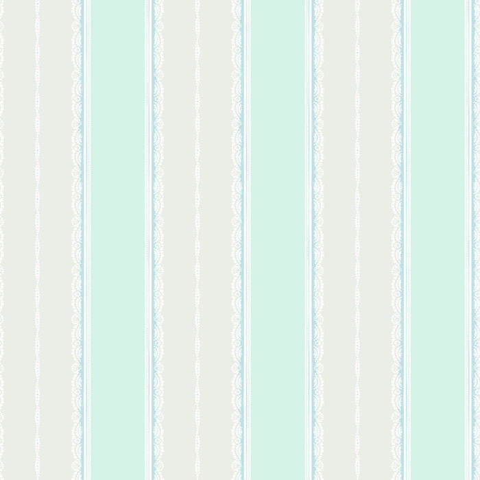 Seabrook Designs Glitter Frills Stripe Sky Blue And Teal Wallpaper Sample FA41004