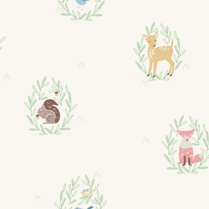 Seabrook Designs Furry Friends Gold, Pink, And Brown Wallpaper FA41105