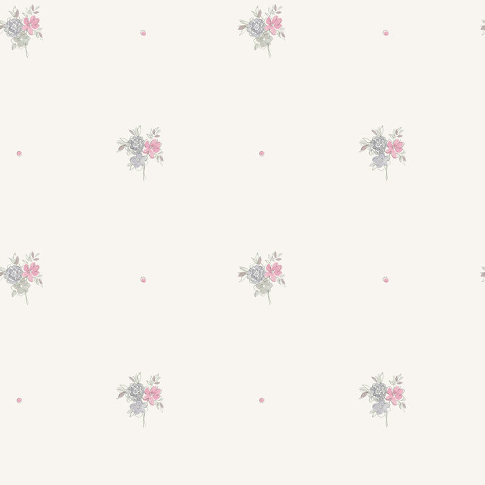 Seabrook Designs Little Posy Gray And Bubblegum Wallpaper FA41508