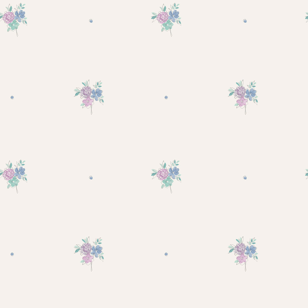 Seabrook Designs Little Posy Periwinkle And Lilac Wallpaper FA41509