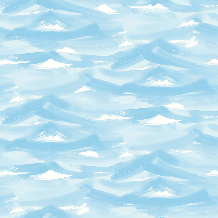 Seabrook Designs Drift Away White And Sky Blue Wallpaper Sample FA42106