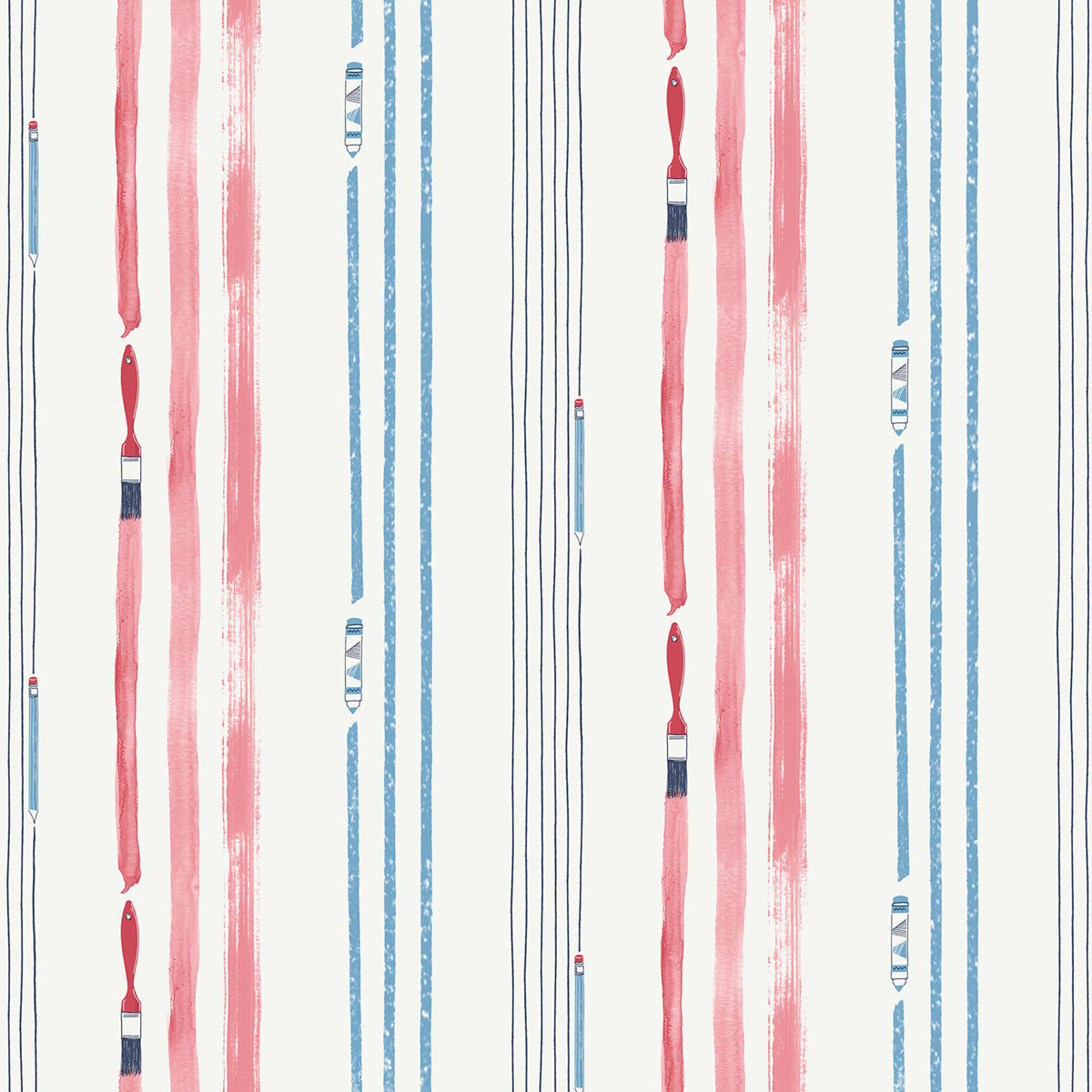 Seabrook Designs Outside The Lines Fuchsia And Sky Blue Wallpaper FA42402