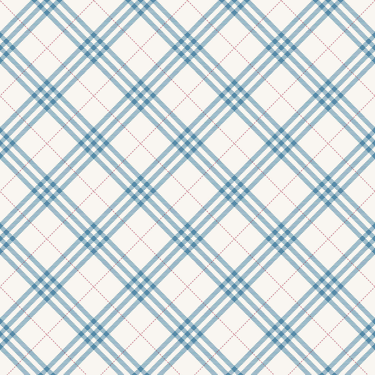 Seabrook Designs Diagonal Plaid Cerulean And Crimson Wallpaper FA42502