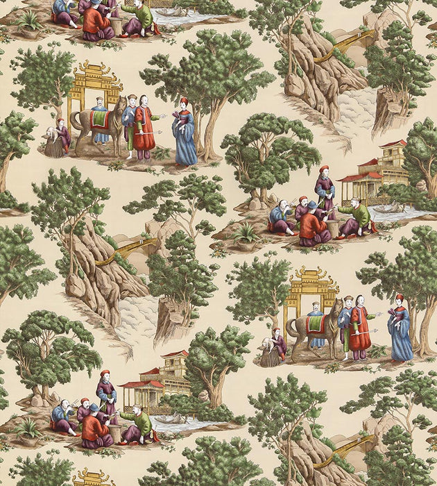 Old World Weavers Mandarin Toile Document Fabric FB 0002MA29