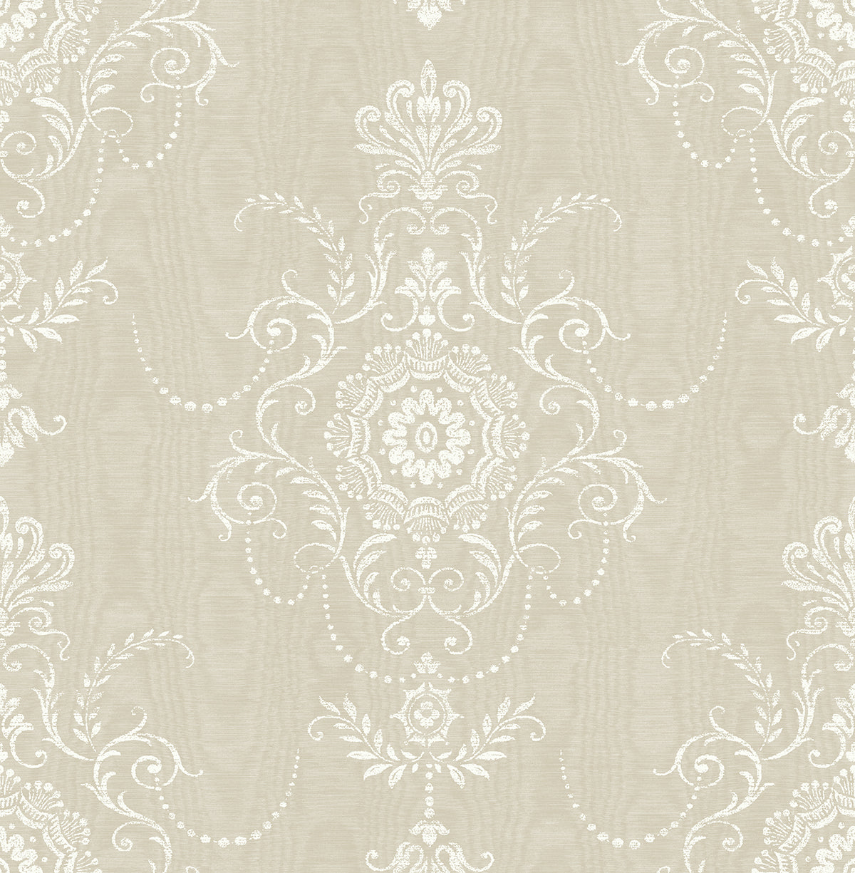 Seabrook Designs Colette Cameo Fog Wallpaper FC60300