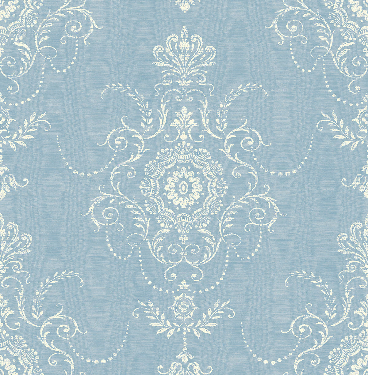 Seabrook Designs Colette Cameo Bleu Bisque Wallpaper FC60302