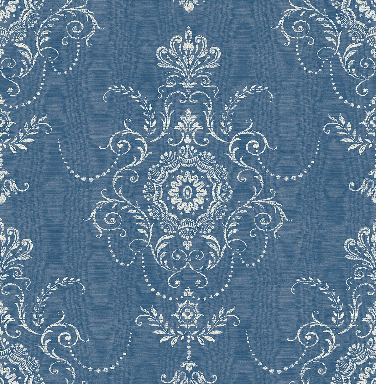 Seabrook Designs Colette Cameo French Blue Wallpaper FC60312