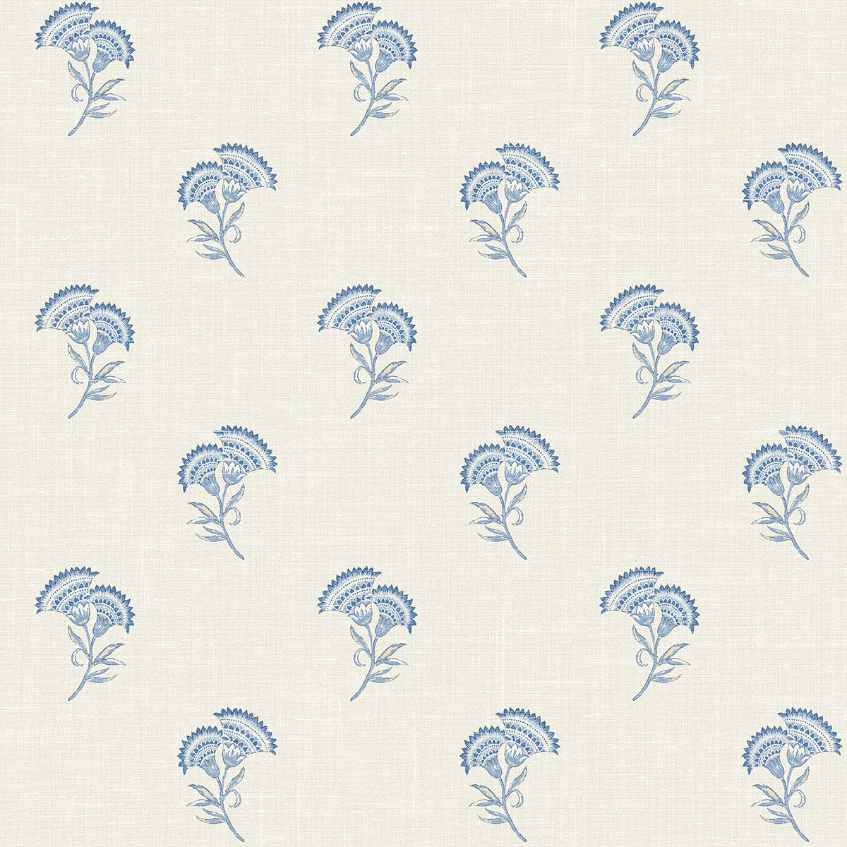 Seabrook Designs Lotus Branch Floral French Blue Wallpaper FC60802