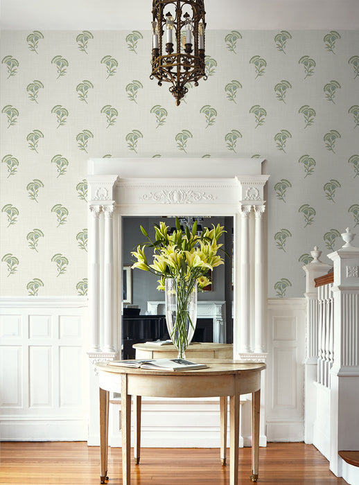 Seabrook Designs Lotus Branch Floral Washed Green & Herb Wallpaper FC60804