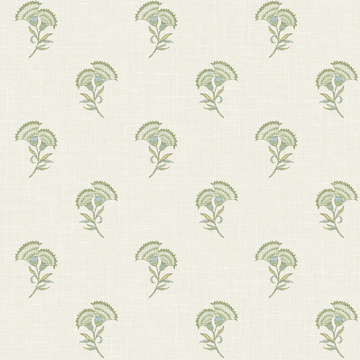 Seabrook Designs Lotus Branch Floral Washed Green & Herb Wallpaper FC60804