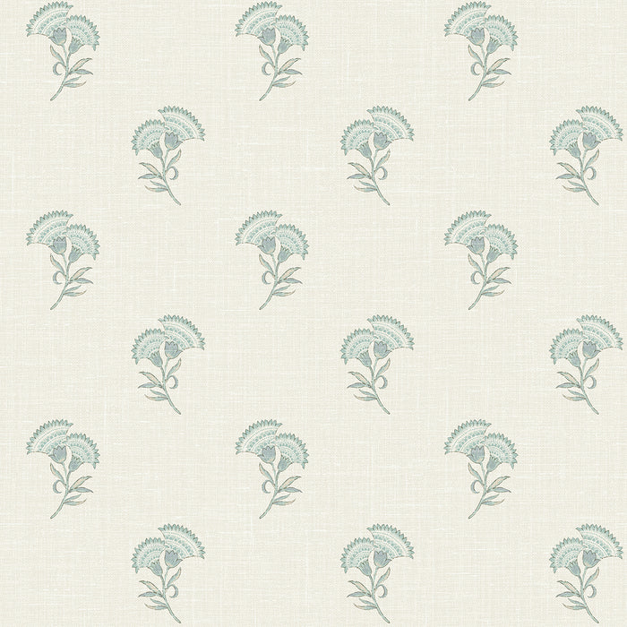 Seabrook Designs Lotus Branch Floral Minty Meadow & French Grey Wallpaper Sample FC60808