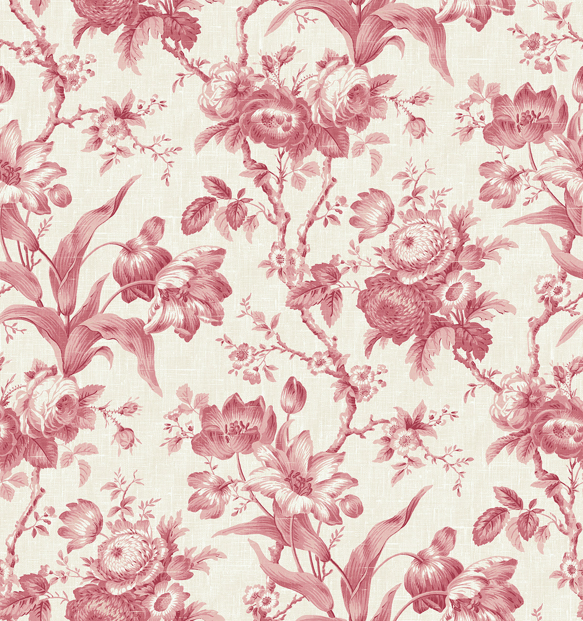 Seabrook Designs En Rose Cranberry Wallpaper FC61201