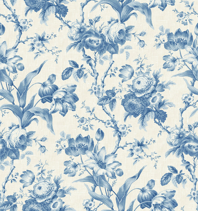 Seabrook Designs En Rose Blue Bell Wallpaper Sample FC61202