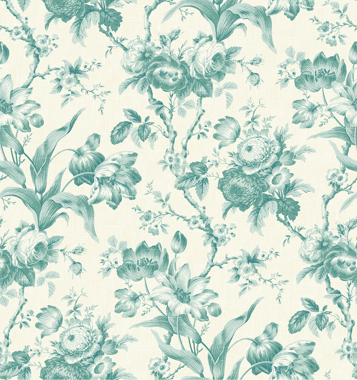 Seabrook Designs En Rose Minty Meadow Wallpaper FC61214