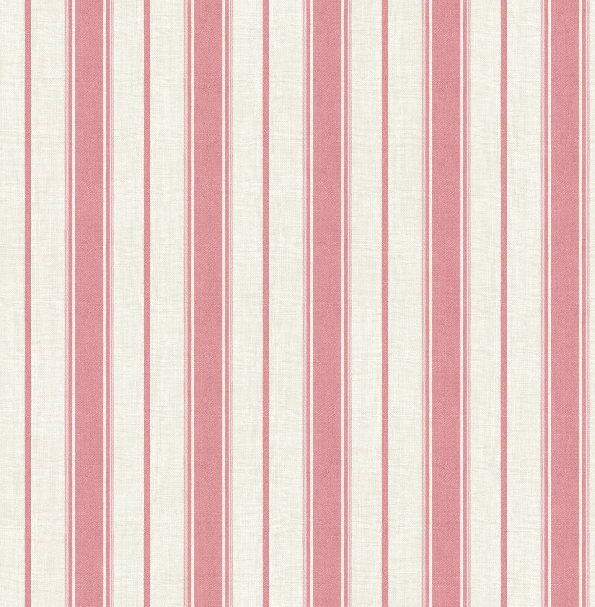 Seabrook Designs Eliott Linen Stripe Cranberry Wallpaper FC61501