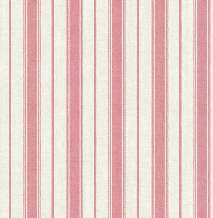 Seabrook Designs Eliott Linen Stripe Cranberry Wallpaper Sample FC61501