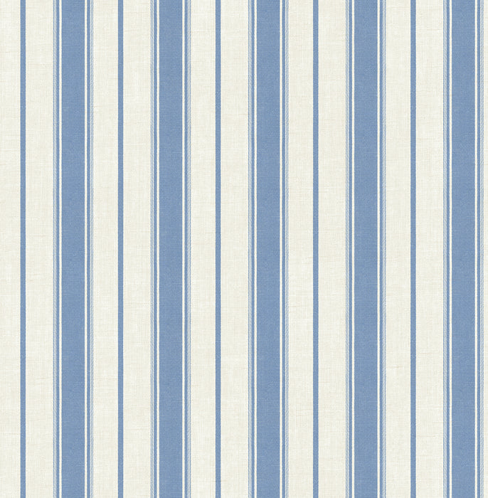 Seabrook Designs Eliott Linen Stripe Blue Bell Wallpaper Sample FC61502