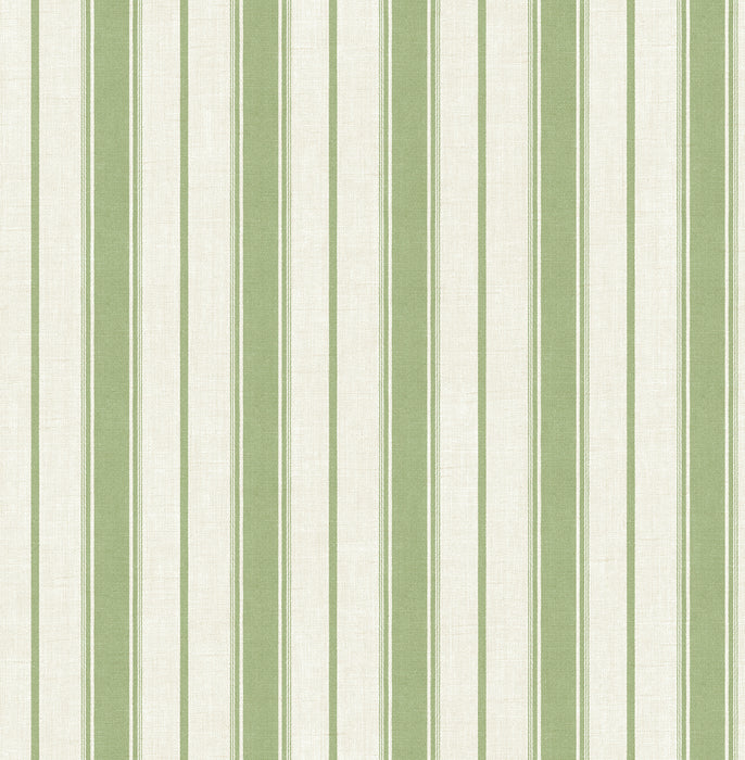 Seabrook Designs Eliott Linen Stripe Pomme Wallpaper Sample FC61504