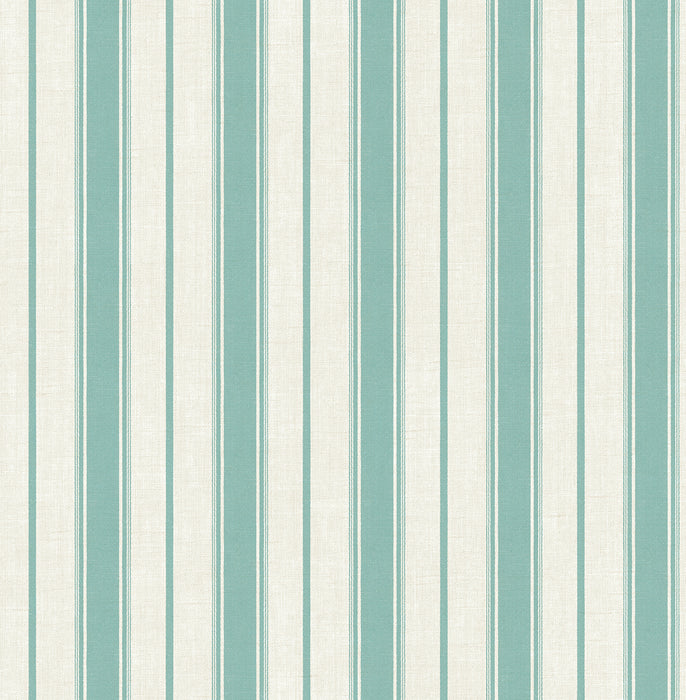 Seabrook Designs Eliott Linen Stripe Minty Meadow Wallpaper Sample FC61514