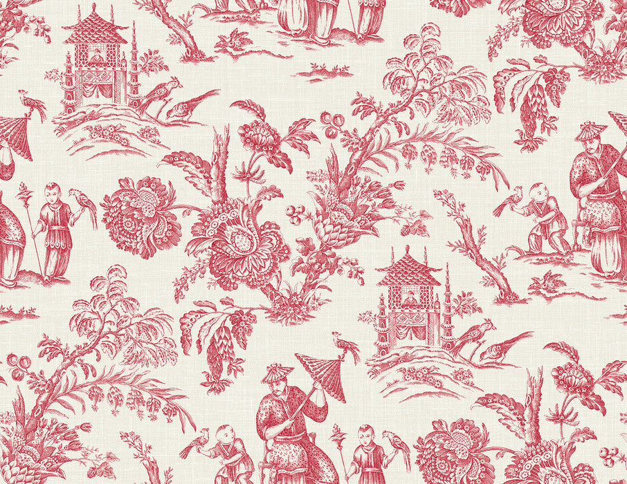 Seabrook Designs Colette Chinoiserie Antique Ruby Wallpaper Sample FC61801