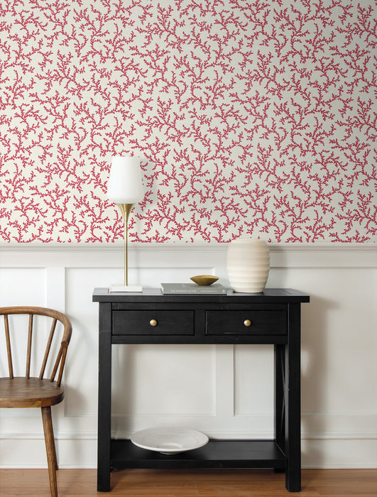 Seabrook Designs Corail Antique Ruby Wallpaper Sample FC62101