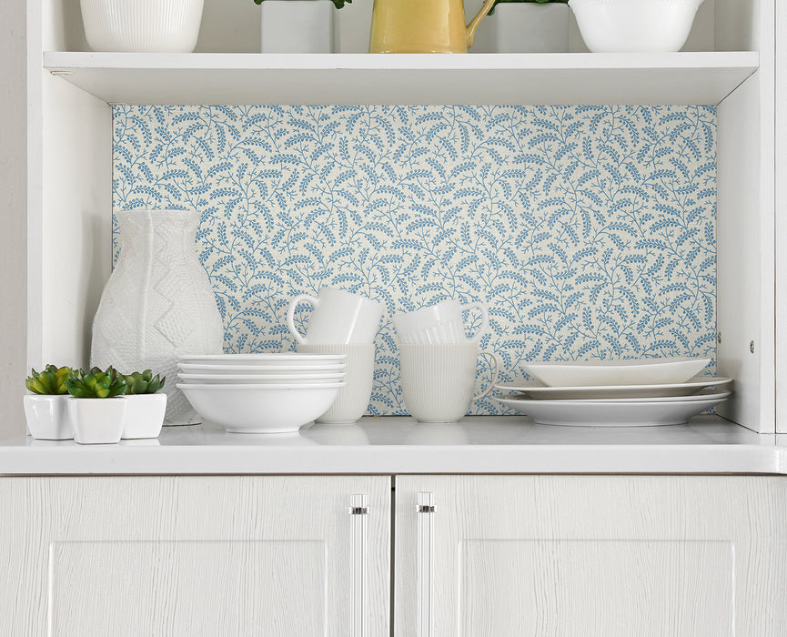 Seabrook Designs Cossette Bleu Bisque Wallpaper FC62202