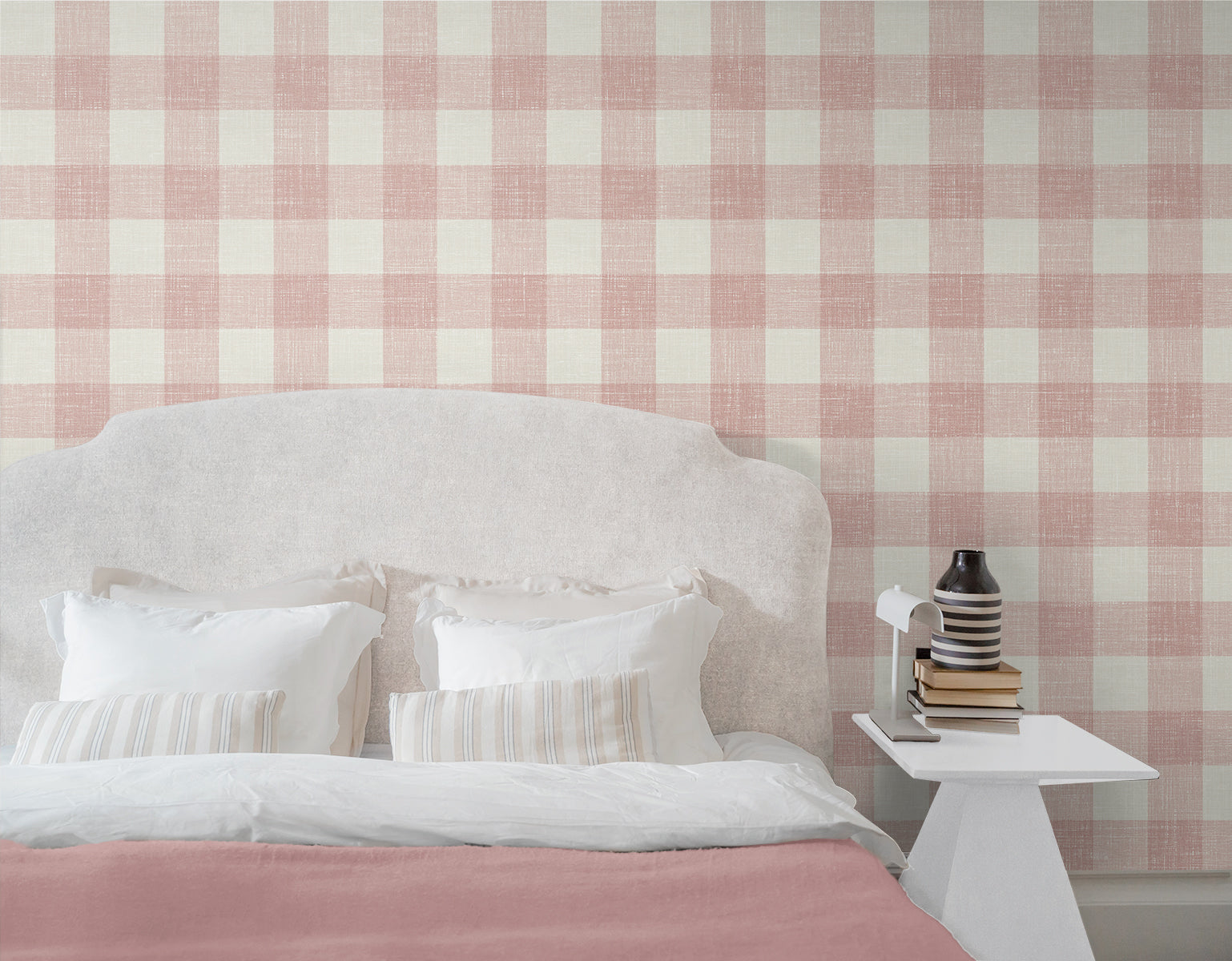 Seabrook Designs Bebe Gingham Rustic Rouge Wallpaper FC62301