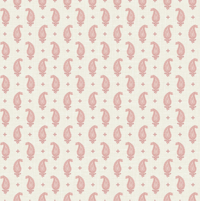 Seabrook Designs Maia Paisley Rustic Rouge Wallpaper Sample FC62411