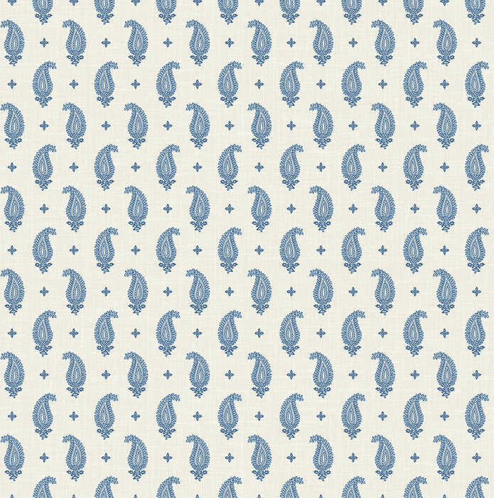 Seabrook Designs Maia Paisley French Blue Wallpaper Sample FC62412