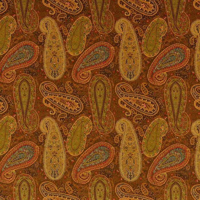 Mulberry Home Peregrine Paisley Velvet Spice Fabric Sample FD2002.T30.0