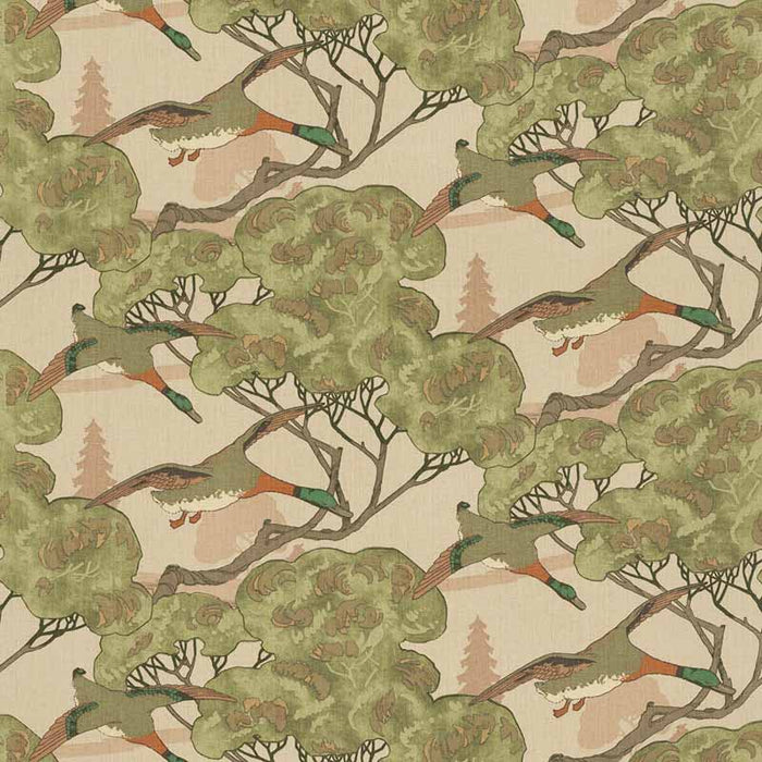 Mulberry Home Flying Ducks Plaster Fabric Sample FD205.H150.0