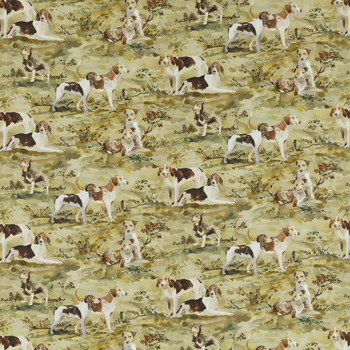 Mulberry Home Mulberry Hounds Linen Multi Fabric Sample FD296.Y101.0