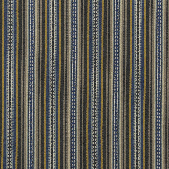 Mulberry Home Dalton Stripe Indigo/Ochre Fabric Sample FD731.H51.0