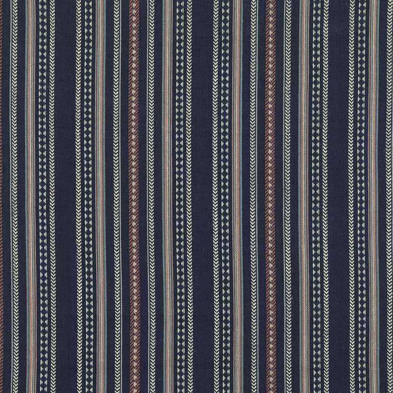 Mulberry Home Racing Stripe Indigo Fabric Sample FD788.H10.0