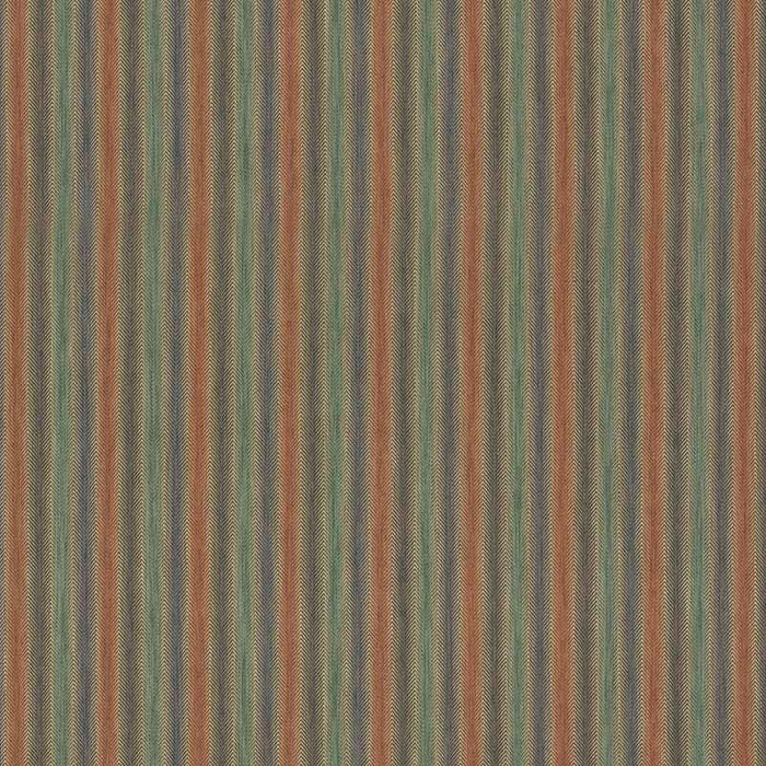 Mulberry Home Shepton Stripe Teal/Spice Fabric Sample FD811.R50.0