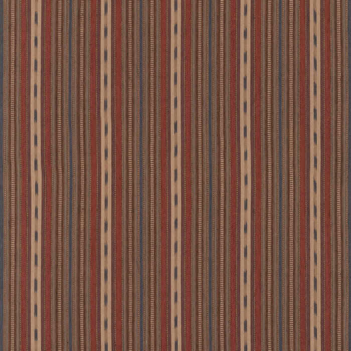 Mulberry Home Stony Stripe Rust/Blue Fabric Sample FD825.P104.0