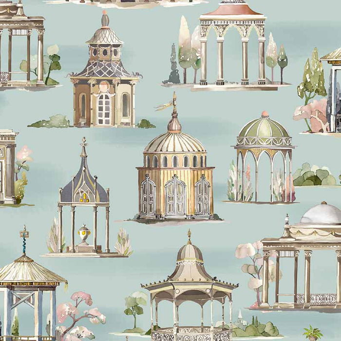 Mulberry Home Follies Aqua Wallpaper Sample FG093.R104.0