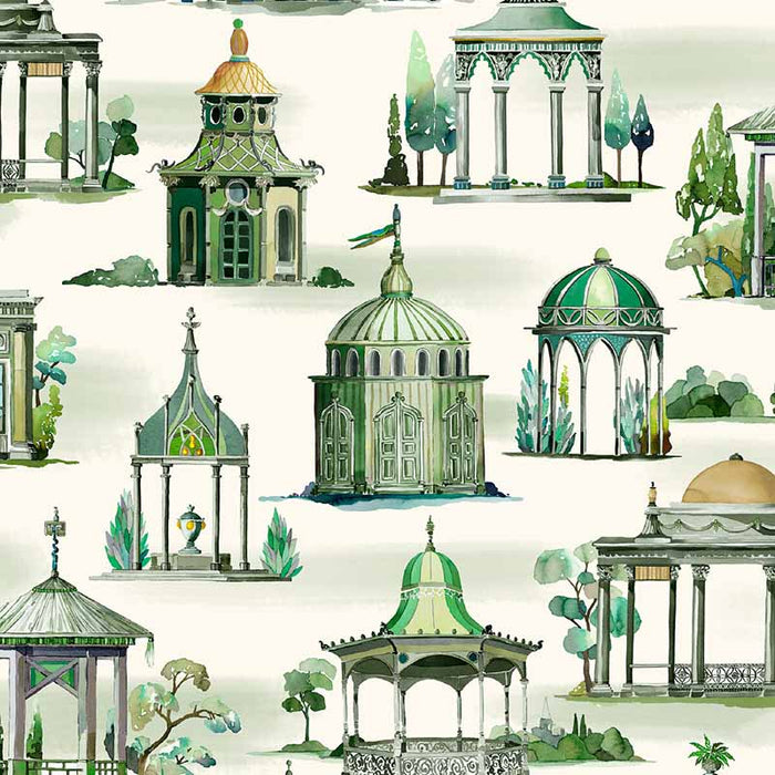 Mulberry Home Follies Emerald Wallpaper Sample FG093.S16.0