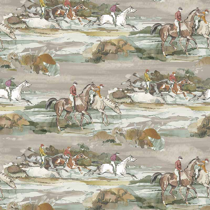 Mulberry Home Morning Gallop Grey/Sand Wallpaper Sample FG097.A46.0