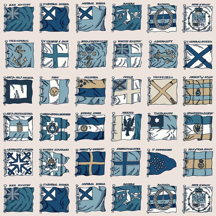 Mulberry Home Naval Ensigns Blue Wallpaper Sample FG099.H101.0