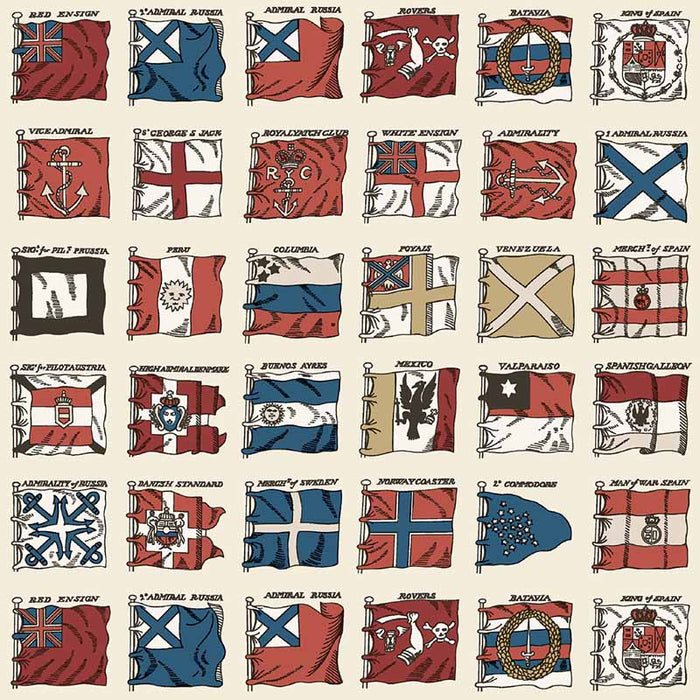 Mulberry Home Naval Ensigns Red/Blue Wallpaper Sample FG099.V110.0