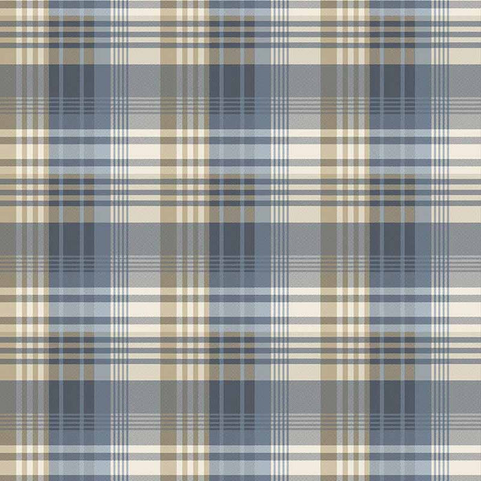 Mulberry Home Mulberry Ancient Tartan Indigo Wallpaper Sample FG100.H10.0