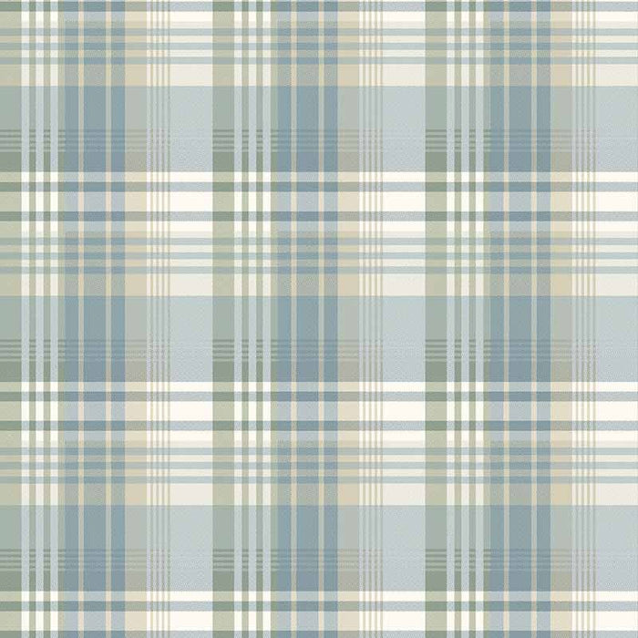 Mulberry Home Mulberry Ancient Tartan Aqua Wallpaper Sample FG100.R104.0