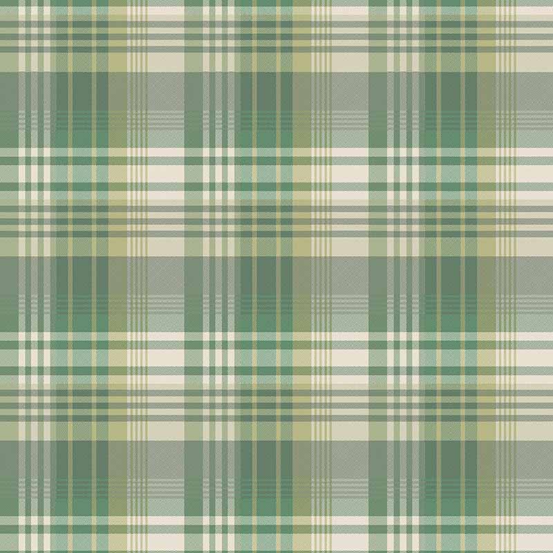 Mulberry Home Mulberry Ancient Tartan Emerald Wallpaper Sample FG100.S16.0