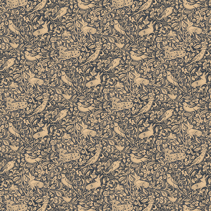 Mulberry Home Hedgerow Indigo Wallpaper Sample FG110.H10.0