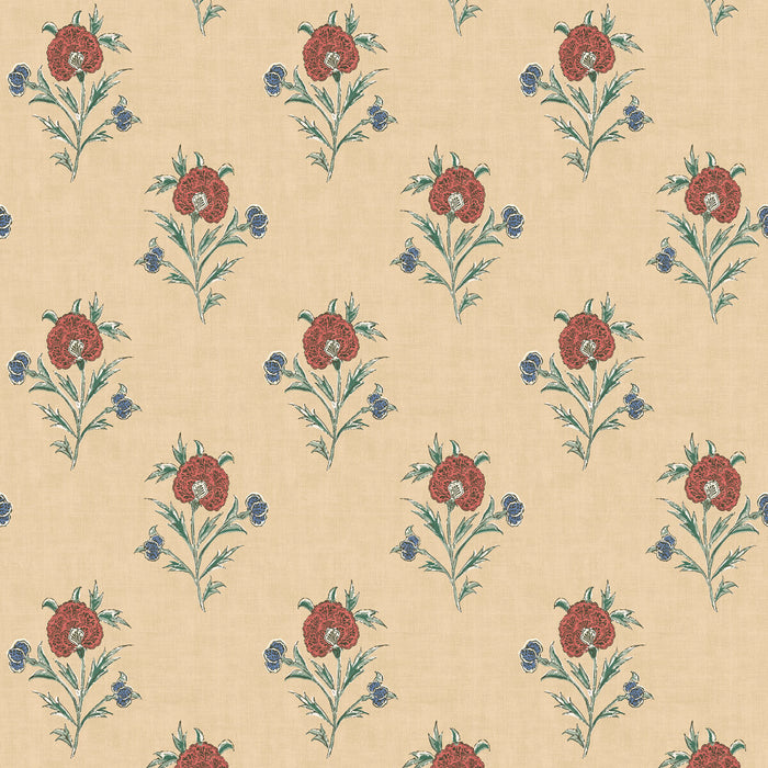 Mulberry Home Somerton Red/Green Wallpaper Sample FG111.V117.0