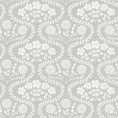 York Folksy Floral Beige & White Wallpaper FH4021