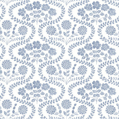 York Folksy Floral Blue & White Sample FH4023