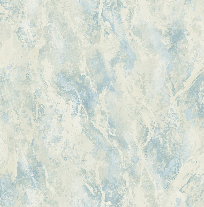 Seabrook Designs Paint Splatter Metallic Powder Blue And Cream Wallpaper Sample FI70202